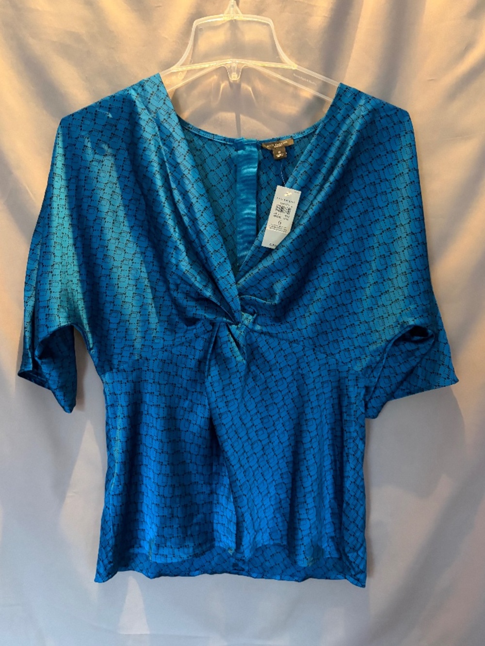 Ann Taylor Kimono-style blouse in Blue & Black Size 6 (NWT)